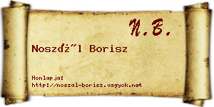 Noszál Borisz névjegykártya